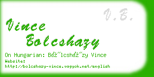 vince bolcshazy business card